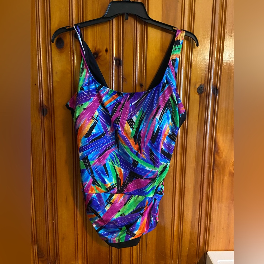 Women’s Great Lengths Magic Stroke Colorful Abstract Swimsuit